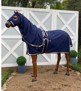 Navy Show Set + Surcingle with Metallic Rose Gold Trim
